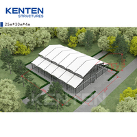 Tente en aluminium KENTEN Atrium 10m x 40m, chapiteau en verre élégant pour mariage, grande tente transparente pour événements extérieurs