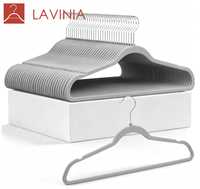 Cintres Lavinia 50 pièces ultra-minces en plastique de 0,5 cm avec revêtement en caoutchouc, nettoyables, crochet pivotant à 360°, pour hôtel et armoire, direct usine