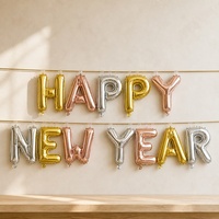 Kit de ballons en aluminium Mylar à lettres Joyeux Nouvel An Chinois, couleur or rose métallisé, argent et or, pour fête, vente en gros