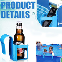 Porte-gobelet pour piscine hors sol, porte-boissons anti-déversement pour barre supérieure ronde au bord de la piscine G25-461