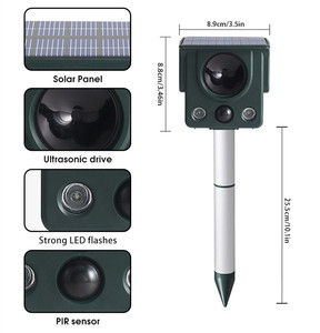 Répulsif Solaire Ultrasonique OEM ODM en Gros pour Rongeurs, Chiens et <span class=keywords><strong>Oiseaux</strong></span>, Étanche IP66, avec Détection Infrarouge et LED Stroboscopique - Product Image 5