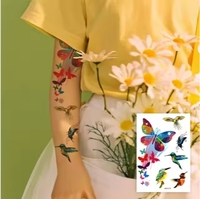 Autocollants 3D temporaires tatouages autocollants pour femmes enfants tatouage autocollant papillons et fleurs coloré corps Art qualité cosmétique