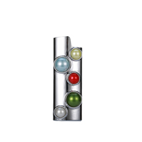 Nouvel étui à briquet manuel coloré en alliage de zinc, personnalisé avec diamants et perles, pour accessoire de fumeur