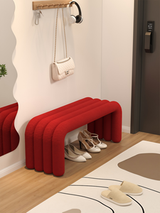 เก้าอี้เท้าสำหรับประตูบ้านทำจากโลหะแบบทันสมัยเก้าอี้โซฟาแบบเรียบง่ายม้านั่งสำหรับห้องนั่งเล่นห้องนอนห้องเก็บเสื้อคลุม - Product Image 5