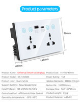 Nouvelle Arrivée XZJ pour Tuya - Interrupteur Intelligent Universel Standard Électrique, Prise Murale Électrique Double USB, Application Smart Life WIFI