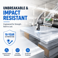 Plaque en polycarbonate anti-UV UNQ, qualité garantie 10 ans, pour distributeurs mondiaux, 6000 m², prix usine