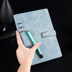 Carpeta <span class=keywords><strong>de</strong></span> anillo <span class=keywords><strong>de</strong></span> cuero PU A5, cuaderno impreso con logo personalizado, planificador suelto con hebilla magnética, venta al por mayor - Product Image 3