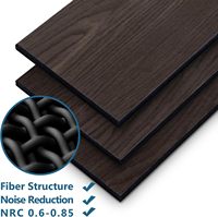 Lot de 16 panneaux muraux acoustiques en chêne fumé, auto-adhésifs, insonorisants, en feutre polyester PET avec grain de bois