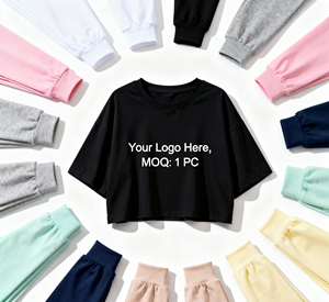 T-shirts de luxe en coton du fabricant personnalisés pour femmes, blancs de base, t-shirts et hauts courts écologiques pour bébé. - Product Image 1