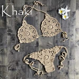 Bikini de Crochet Hecho a Mano de Alta Calidad, Conjunto de 2 Piezas, Traje de Baño Tejido, Bikini de Tiras, Ropa de Playa de Lujo para Mujer - Product Image 4