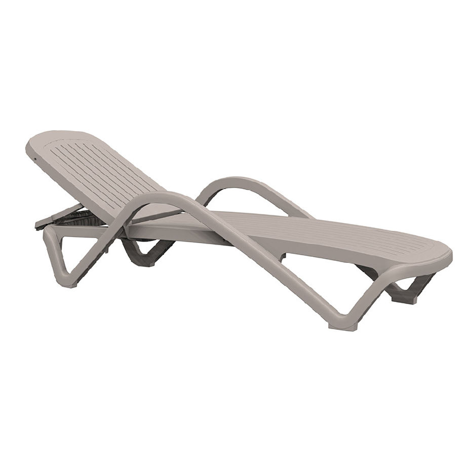 All Weather Hotel Outdoor Furniture Molded Plastic Beach Sun Lounger