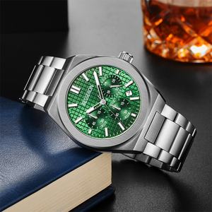 Reloj de Cuarzo Personalizado al por Mayor para Hombre, con Triple Esfera, Fecha, Multihora, Estilo Hip Hop, Resistente al Agua 3 ATM - Product Image 2