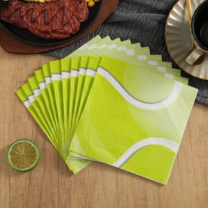 Disposable Paper Napkins 330mmx2 20 Sheets Per Pack Party Use Green Printed Design - Product Image 4