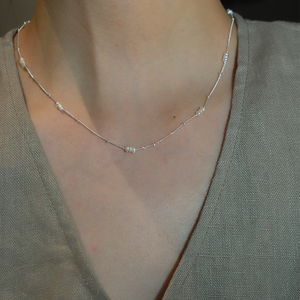 สร้อยคอไข่มุกเงินแท้ S925 ดีไซน์แฟชั่นสำหรับผู้หญิง - Product Image 1