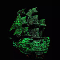 Puzzle en métal 3D stéréoscopique, modèle d'assemblage mobile, décoration de bateau pirate, artisanat en métal