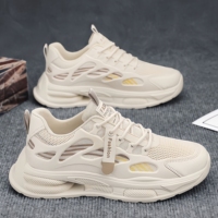 Chaussures en mesh pour hommes, chaussures de sport à semelle épaisse, chaussures de course décontractées, chaussures de papa, baskets décontractées pour hommes, chaussures de sécurité