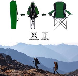 Padded Camping <b>Chairs</b> Adults With Armrests and Cup Holder <b>Heavy</b> <b>Duty</b> <b>Folding</b> Portable for Fishing Beach Caravan Trips - Product Image 5