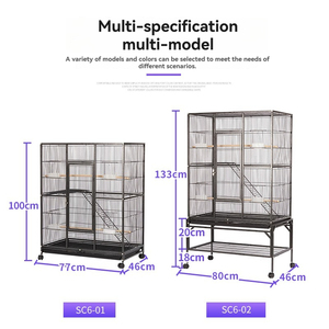 Jaula de cría de aves de vuelo grande apilable para loros palomas canarios periquitos de metal con ruedas precio al por mayor - Product Image 5
