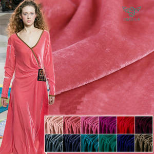 OEKO-TEX मानक 31 रंग 140 सेमी चौड़ाई नरम रेशम कपड़े विकोज मखमल भारी रेशम मखमल कपड़े के लिए - Product Image 1