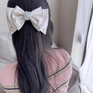 Yanye ที่หนีบผมแฟชั่นสำหรับเด็กผู้หญิงกิ๊บหนีบผมทำจากพลาสติกประดับพลอยเทียมโบว์ซาติน - Product Image 3