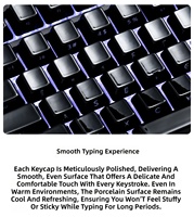 Capuchons de touches en céramique XVX, noir uni, légendes imprimées sur le côté, translucides, profil OEM, axe magnétique, pour clavier mécanique