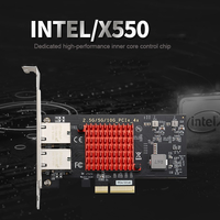 Carte réseau Ethernet 2 ports 10G X550-T2 PCIe3.0-4X 10G/5G/2.5G/1G RJ45 Lan 10GBase-T/NBASE-T interne pour serveur