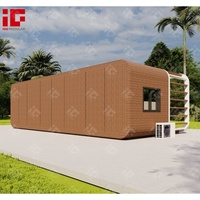 Maison-capsule Apple Pod de 20 pieds à vendre, haut de gamme, entièrement personnalisée, entièrement équipée, maison-capsule moderne modulaire, cabane préfabriquée