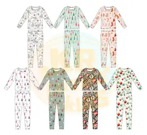 有机竹子儿童睡衣定制儿童睡衣批发竹子童装可持续儿童睡衣睡衣套装儿童