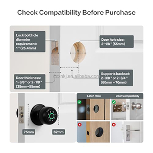 ידית נעילת דלת חכמה עם טביעת אצבע עם בקרת אפליקציית WiFi (Tuya) לדירות ומשרדים - Product Image 4