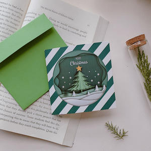 Ensemble <span class=keywords><strong>de</strong></span> cartes <span class=keywords><strong>de</strong></span> vœux <span class=keywords><strong>de</strong></span> Noël avec enveloppe et boîte cadeau - Carte postale <span class=keywords><strong>de</strong></span> remerciement et <span class=keywords><strong>de</strong></span> vœux pour les fêtes d'entreprise, style INS, en <span class=keywords><strong>carton</strong></span> carré - Product Image 4