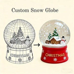 Custom Christmas Village <strong>Snow</strong> Globe OEM Manufacturer Wooden Base Resin <strong>Snow</strong> <strong>Ball</strong> Personalized Wholesale Holiday Gift - Product Image 1