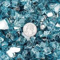 Pierres de verre trempé réfléchissantes bleu saphir 1/2'' à haute brillance pour foyer extérieur et aménagement paysager de cheminée, vente en gros