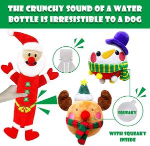 Новая серия «Рождество»: красная плюшевая игрушка-бутылка для воды из полиэстера, 15 дюймов, интерактивная, устойчивая к укусам, для собак - Product Image 4