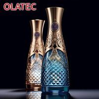 Botella de Licor Premium OLATEC, Botella de Vidrio Moderna para Licores, Botellas de Whisky Cuadradas Clásicas para Regalo