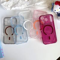 Nouvelles Coques de Téléphone Magnétiques Tendance Rouge Cerise Transparentes Scintillantes pour iPhone 18 17 16 15 14 13 Pro Max