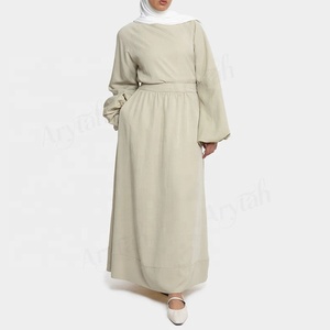 Bộ Sưu Tập Mới Phụ Nữ Hồi Giáo Áo Váy Thiết Lập Biểu Tượng Tùy Chỉnh Thấp Moq Hồi Giáo Quần Áo Đầy Đủ Tay Áo Hồi Giáo Phụ Nữ 2 Mảnh Bộ - Product Image 4