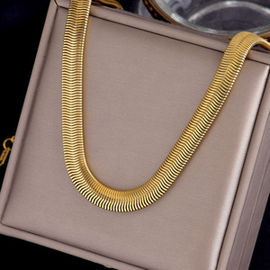 European American Minimalist Titanium Steel Gold Silver Chain Necklace Party Fashion Geometric Design - Product Image 1