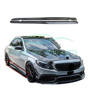 Jupes latérales en fibre de carbone de haute qualité style PSM pour Mercedes Benz Classe C W205 AMG C43 <span class=keywords><strong>C63s</strong></span> Berline <span class=keywords><strong>2015</strong></span>+ avec lèvre de pare-chocs - Product Image 5