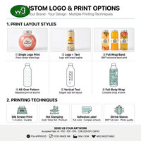 Bouteille en plastique PET vide VVG OEM ODM de qualité alimentaire personnalisée 100ml 250ml 350ml 500ml avec bouchon pour boissons, bubble tea, smoothies