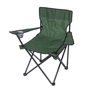 Chaise de camping pliable avec cadre en tube d'acier noir, logo personnalisé, en polyester, en hêtre, 50x50x80 cm - Product Image 1