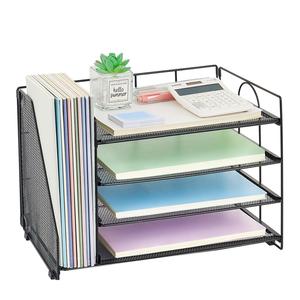 Organizador de Archivos de Oficina de Malla Metálica con Porta Revistas, Organizador de Escritorio - Product Image 2