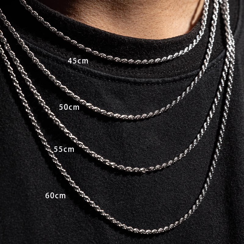 Steel-colored 3mm twisted chain