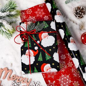 Black Santa Wrapping <b>Paper</b> <b>Roll</b> 17 Inch X 33 Feet Christmas Gift <b>Wrap</b> Recyclable Single Side Coating - Product Image 4