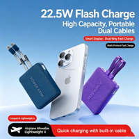 Neue Mini Powerbank 10000 mAh Schlanke Tragbare Powerbanks USB-C Typ-C Kabel Externe Batterie Powerbanks 10000mAh Outdoor