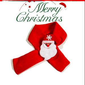 Christmas Pet Scarf Fleece Warm <b>Neck</b> <b>Warmer</b> For Dog Cat Holiday Decoration Red Green Santa Snowman Pattern - Product Image 2