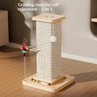 Jouet pour chat : Griffoir vertical en bois de sisal, durable, résistant aux griffures, peu encombrant, pour chatons, protège les meubles et aide à la dentition