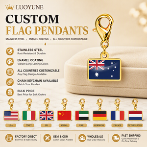 LUOYUNE Oferta Especial Colgante <span class=keywords><strong>de</strong></span> Bandera Nacional Chapado en Oro <span class=keywords><strong>de</strong></span> 18K, Unisex, <span class=keywords><strong>de</strong></span> Acero Inoxidable, Venta al por Mayor para Fabricación <span class=keywords><strong>de</strong></span> Joyería DIY - Product Image 1