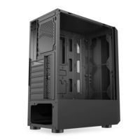 Boîtier de jeu ATX Mid Tower haut de gamme avec panneau latéral en verre trempé, compatible avec les radiateurs en bande, accessoire durable pour PC de bureau