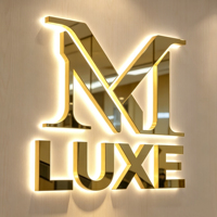 Insegne Luminose 3D Retroilluminate per Esterni, Lettere in Metallo Illuminate a LED per Reception Aziendale, Vendita all'Ingrosso