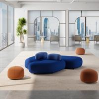 Modulares Sofa in Organischer Form für Bürolobby, Frei Zusammenstellbar für Besucher-Wartebereiche, Kommerzielle Möbelprojekte